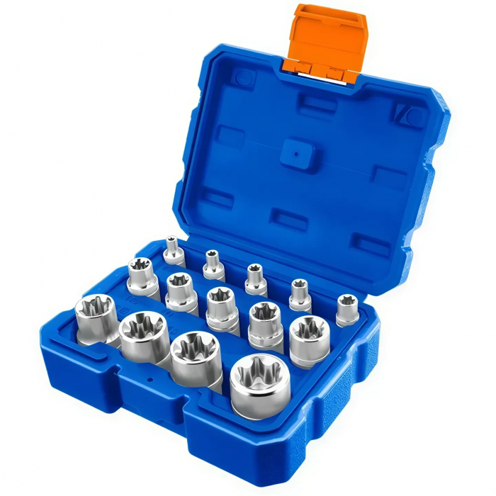 Wadfow WST3D14 Yıldız E-Torx Lokma Takımı 14 Parça Cr-V