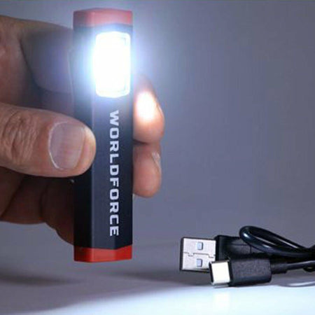 WorldForce 11543 Şarjlı Mini El Feneri COB LED 300 Lümen