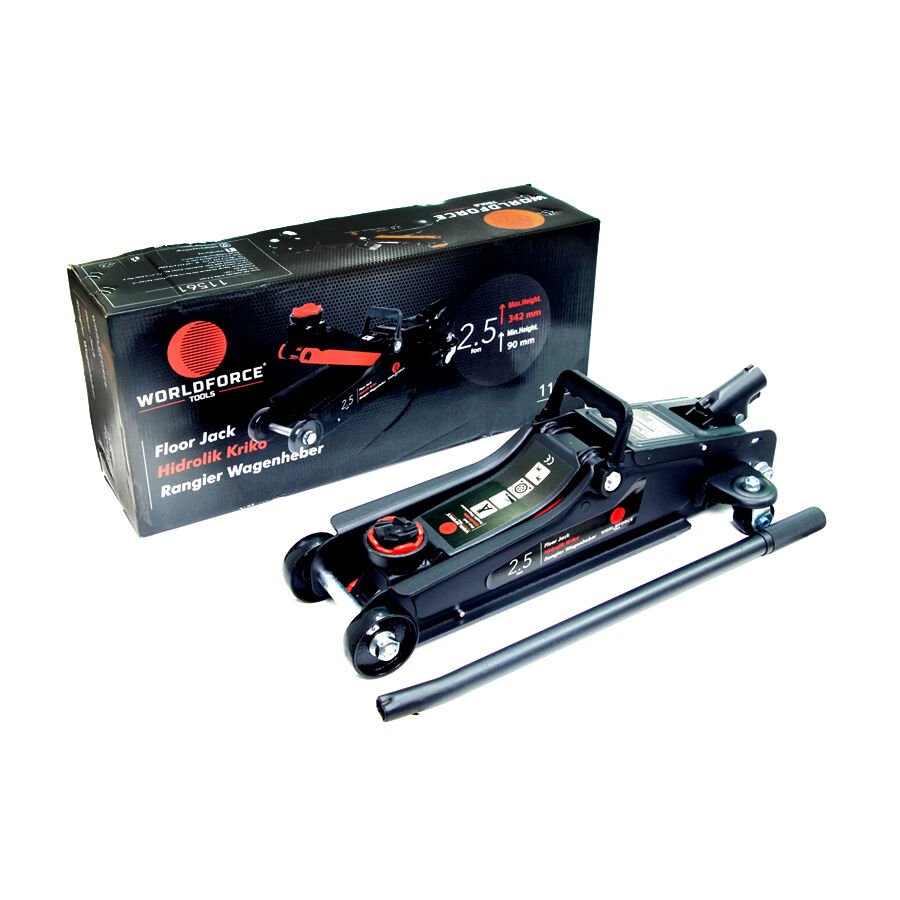 WorldForce 11561 Hidrolik Düşük Profil Arabalı Kriko 2.5 Ton