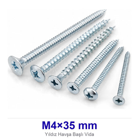 Yıldız Havşa Başlı Vida M4×35 mm