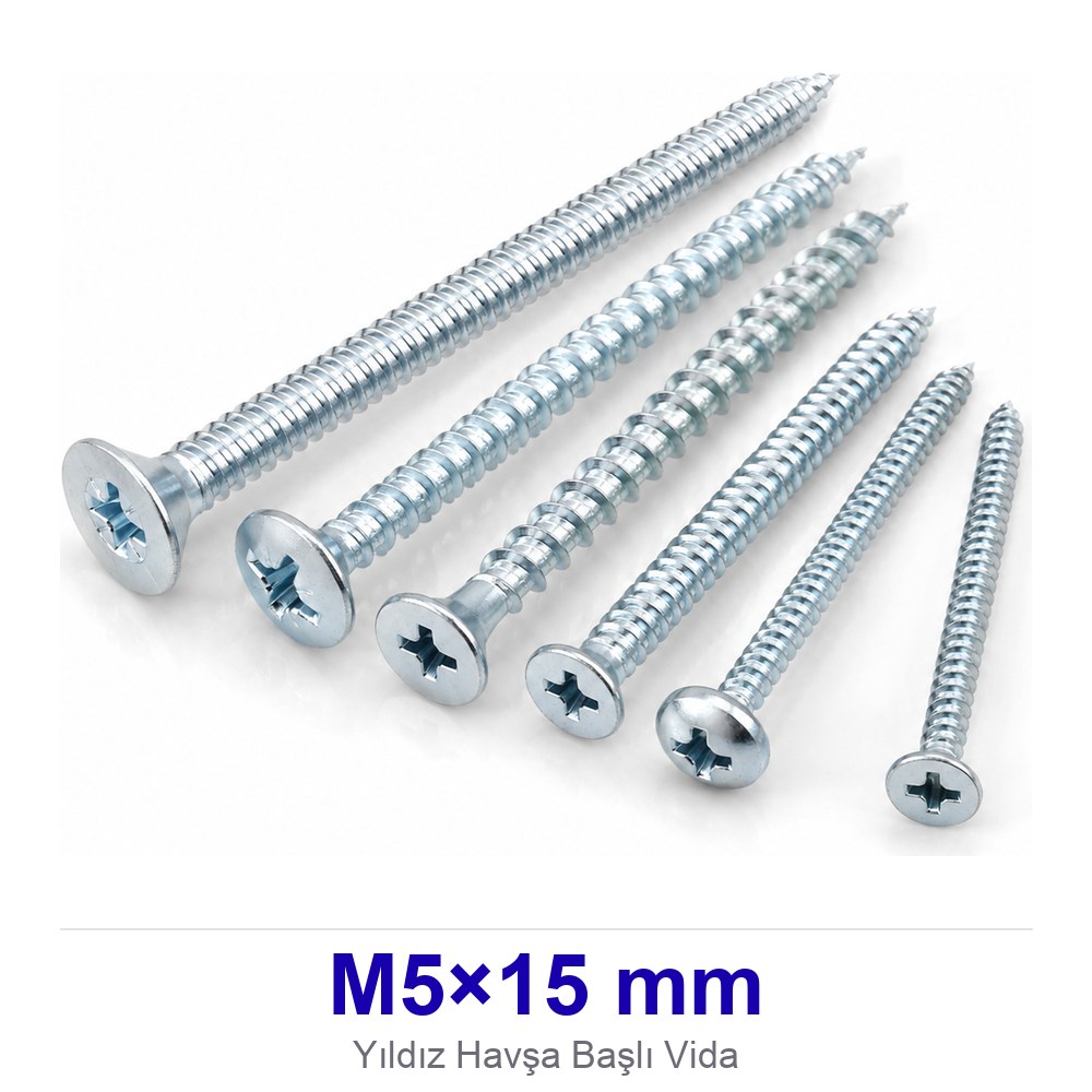 Yıldız Havşa Başlı Vida M5×15 mm