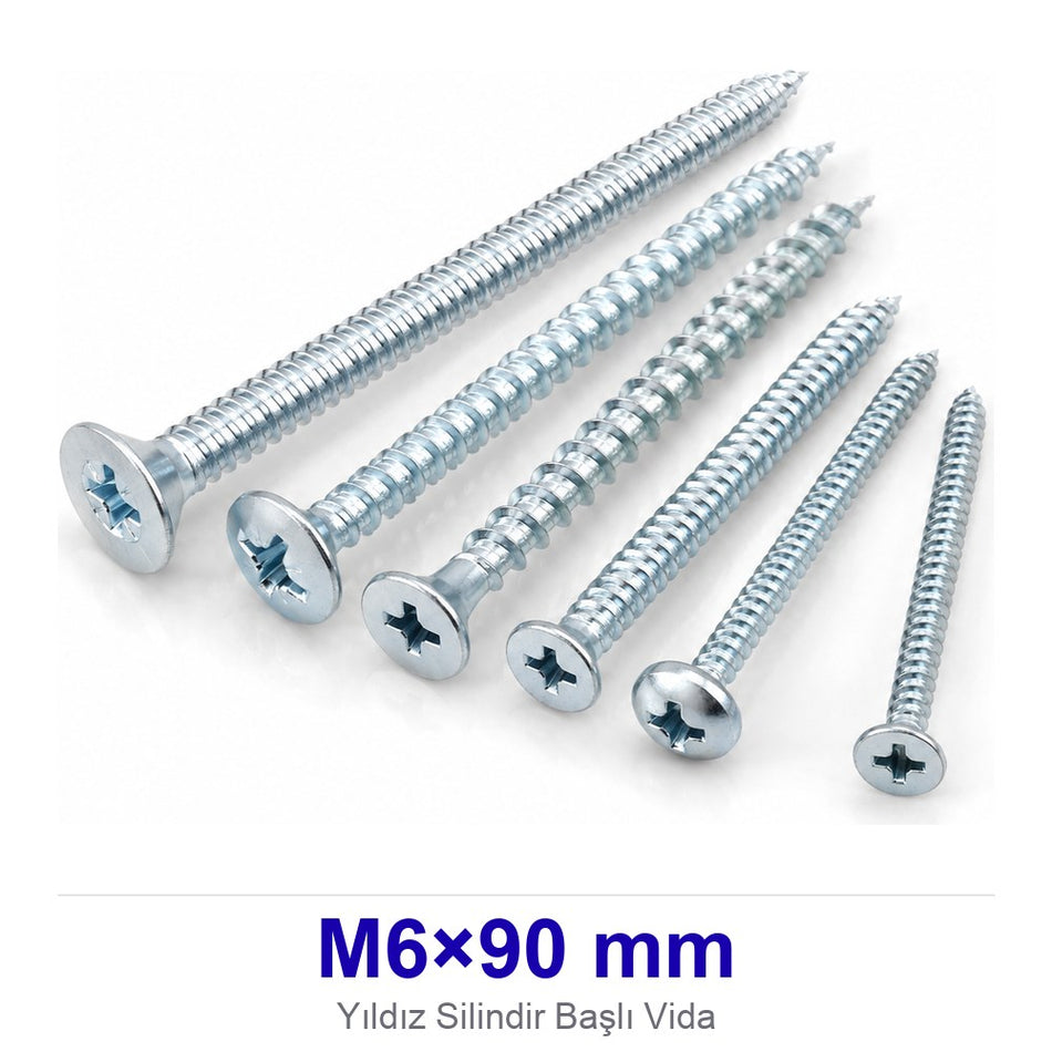 Yıldız Silindir Başlı Vida M6×90 mm